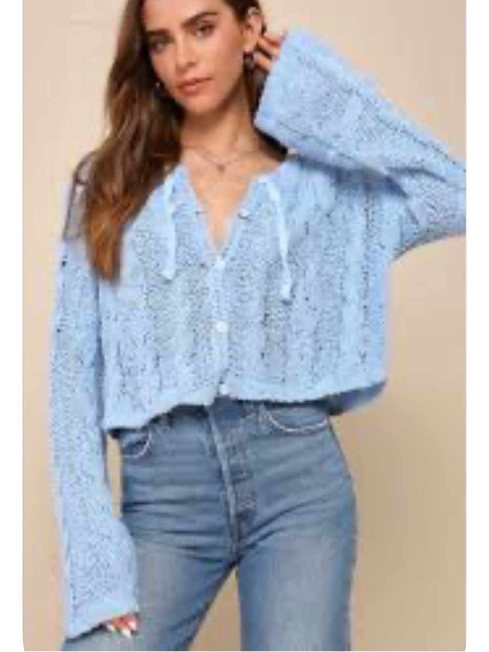 Free People Robyn Cardi in the shade Blue Bell